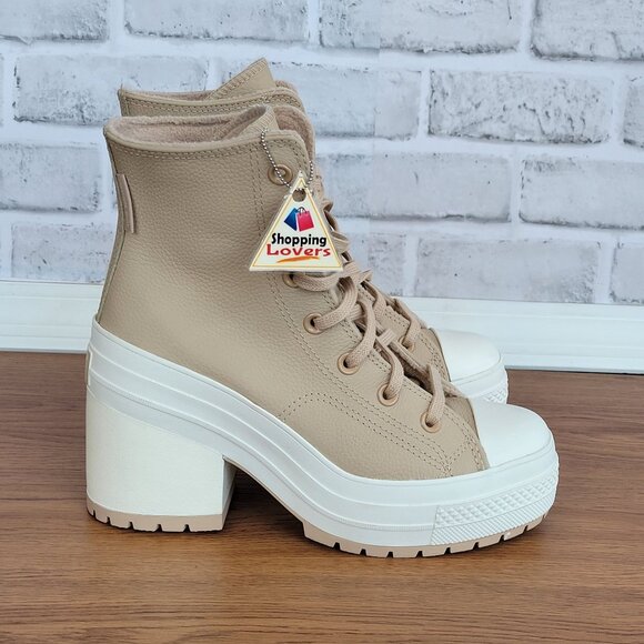 Converse Chuck 70 De Luxe Weatherized Leather Sz 9.5 Men Shoes Boots A12345C Tan - Picture 2 of 12